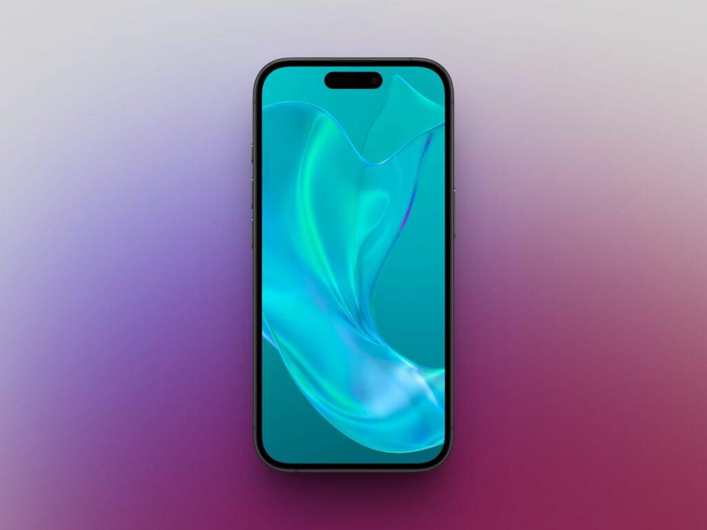 Blue glass semitransparent iridescent liquid