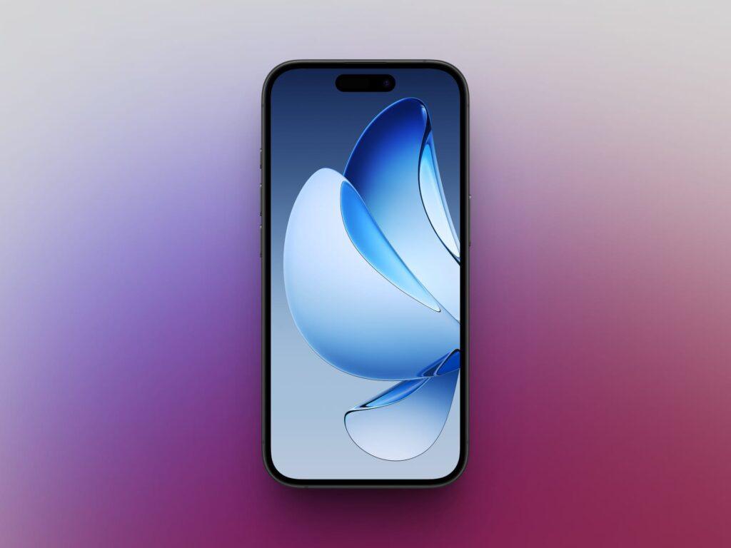 Blue abstract shapes minimalistic wallpaper