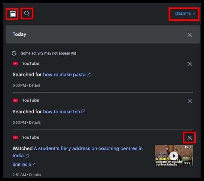Clear youtube search history on desktop