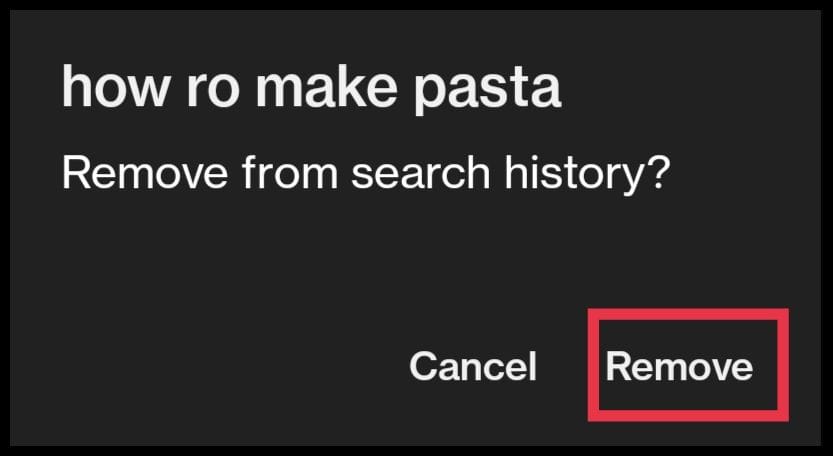 Delete individual search items in youtube on android