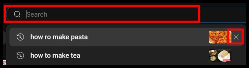 Delete individual search items on desktop