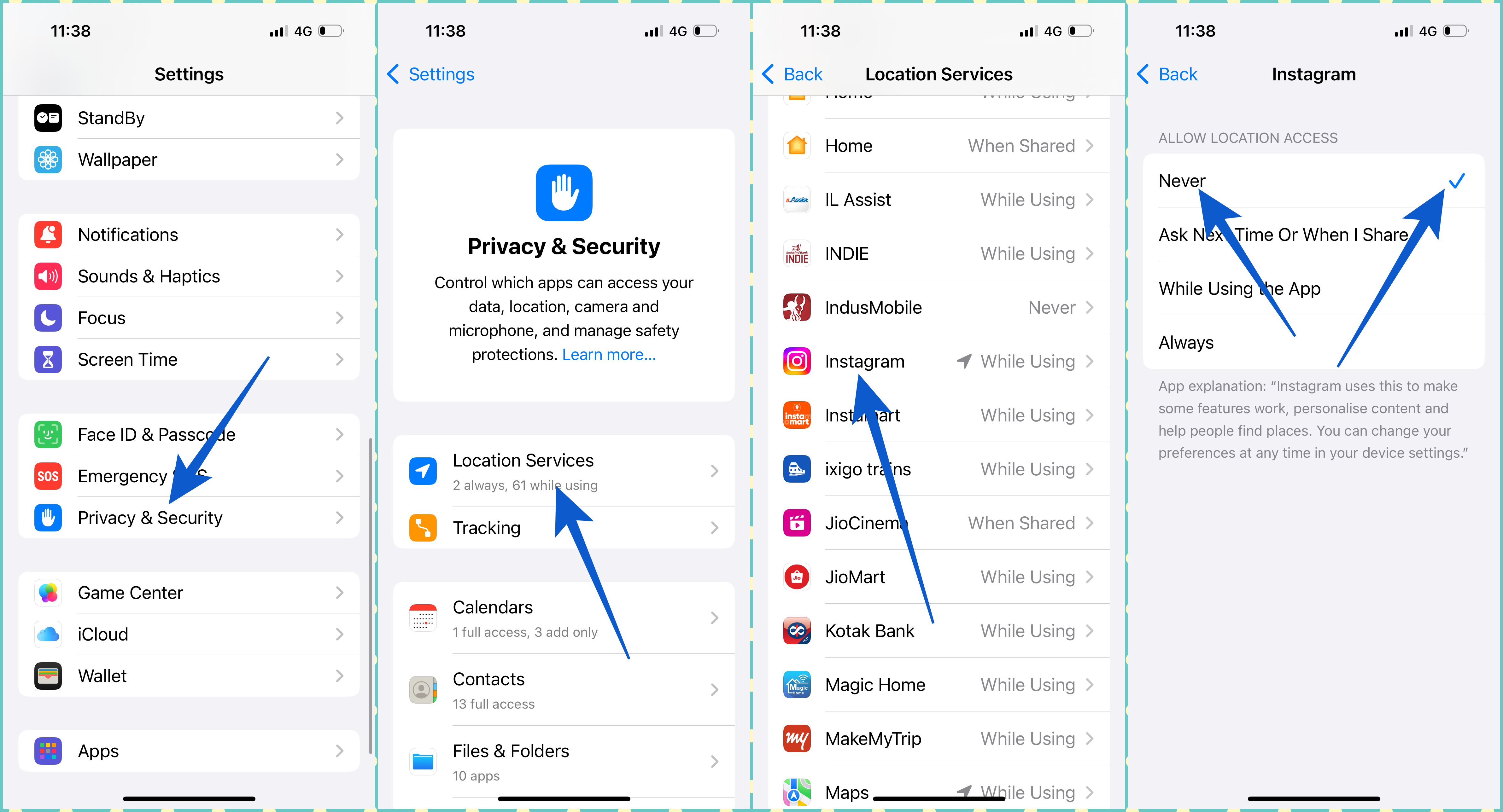 Disable location sharing on Instagram from iPhone Disable location sharing on instagram from iphone