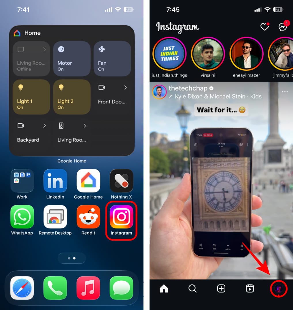 Go to your instagram profile