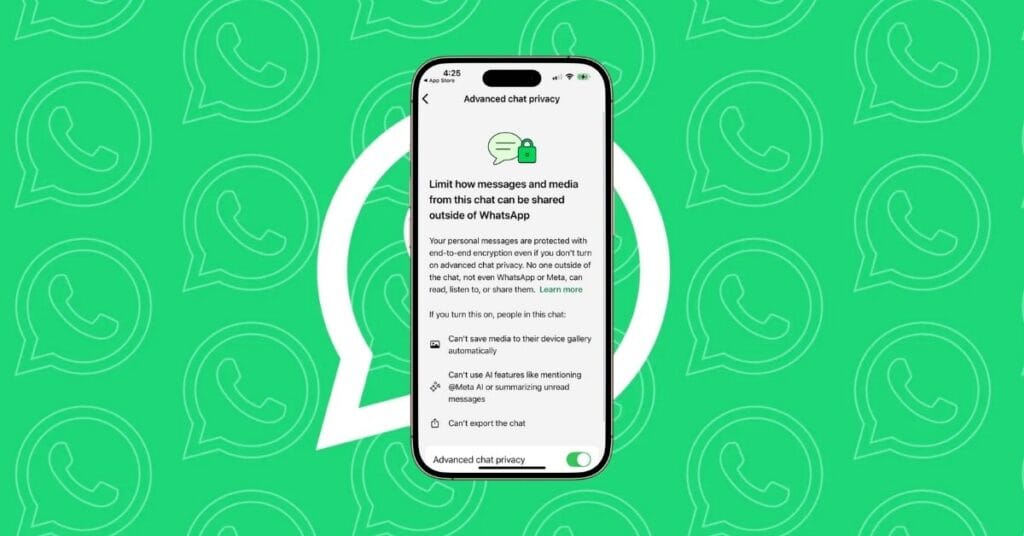 How to turn on whatsapp advanced chat privacy on iphone and android