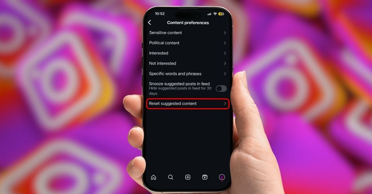 Reset the instagram algorithm on iphone and android
