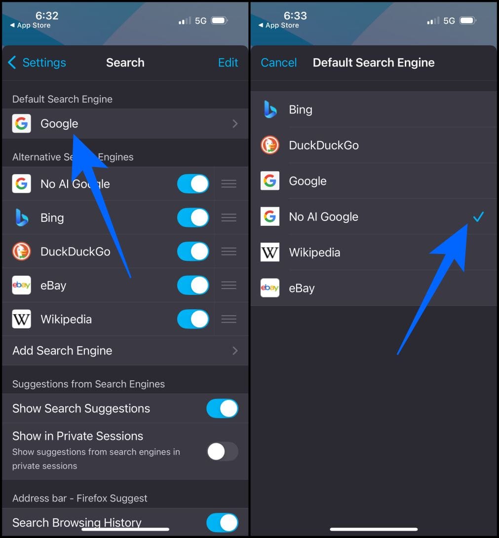 Set up a custom search engine in firefox to avoid ai overview