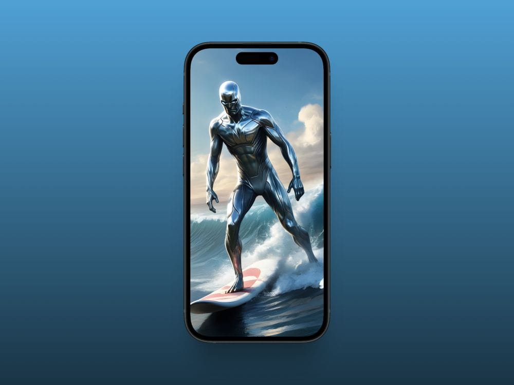 Silver Surfer Riding the Waves