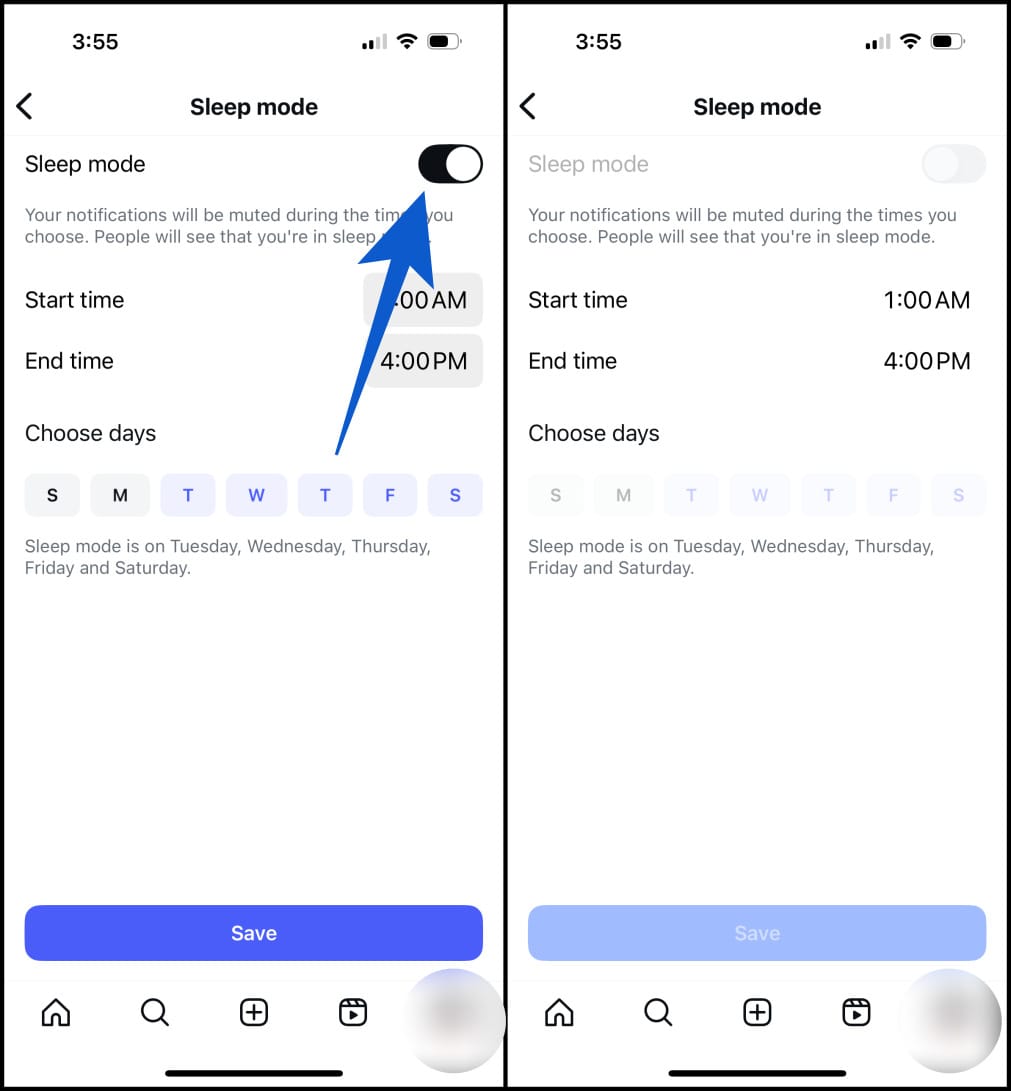 Turn off quiet mode in instagram on iphone