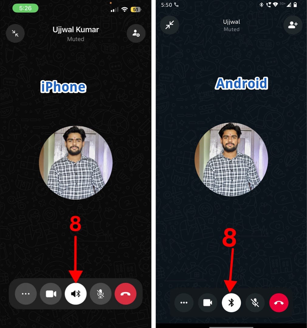 Bluetooth icon means in whatsapp