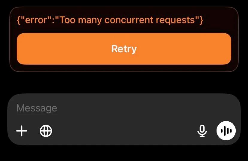 Chatgpt says too many concurrent requests