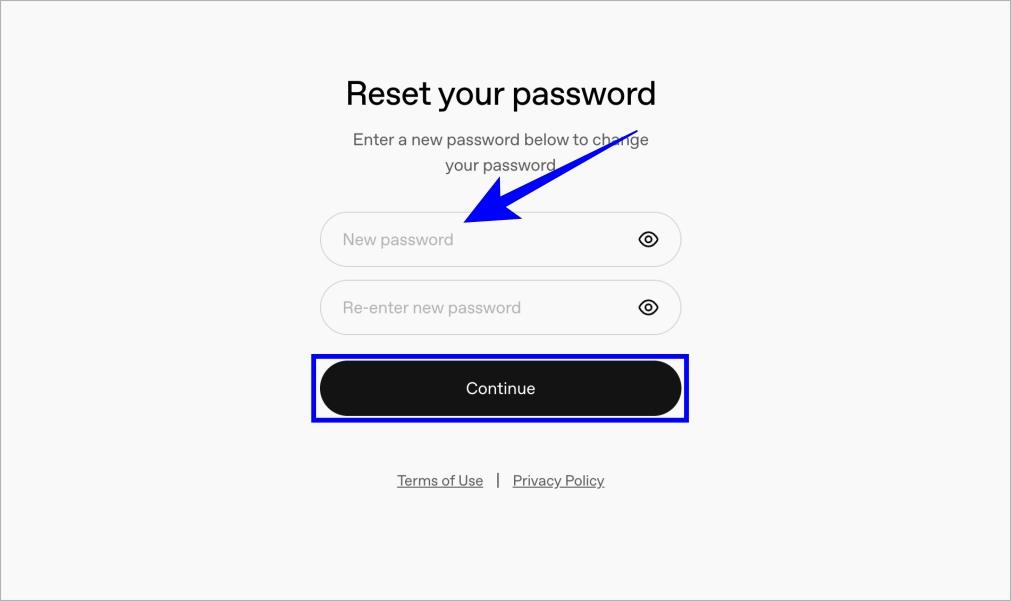 Create a new password thats strong and unique to reset ChatGPT Password