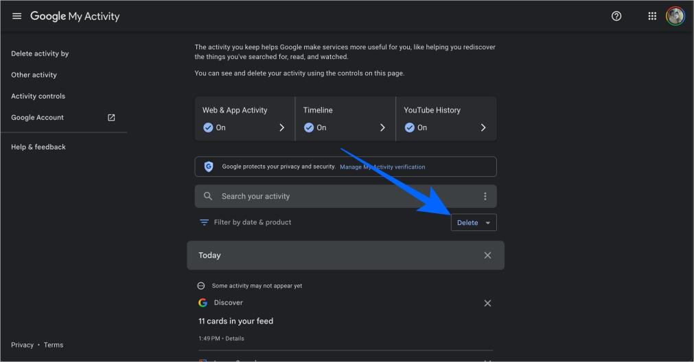Delete activity from Google account on desktop Delete activity from google account on desktop