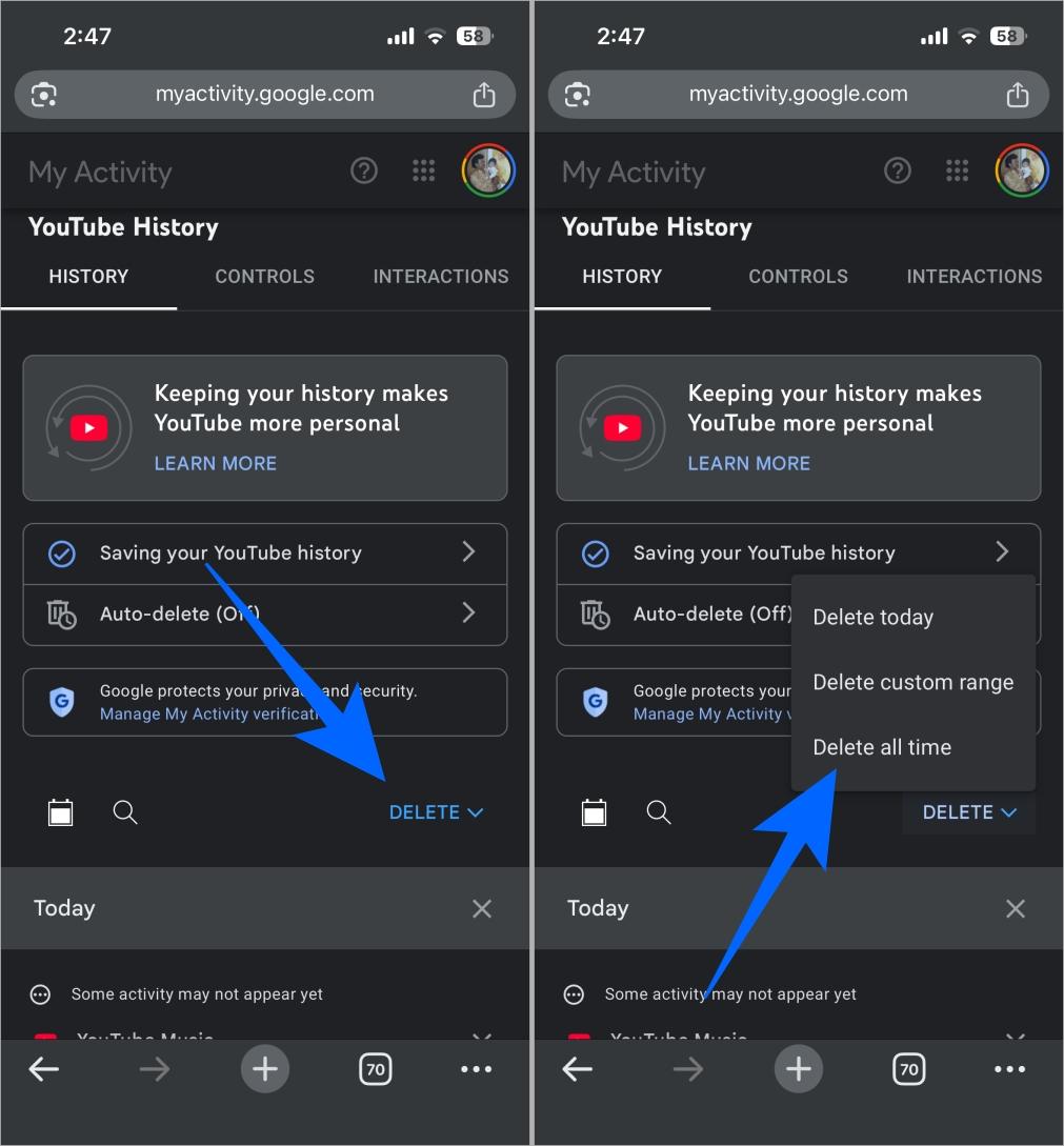Delete all YouTube activity history from Google account Delete all youtube activity history from google account