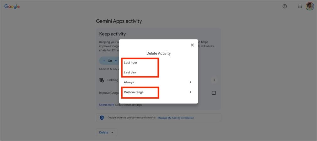 Delete by time range in gemini