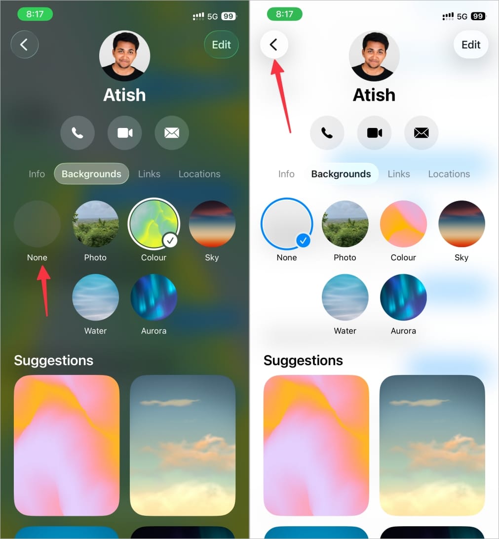 Disable a background in messages