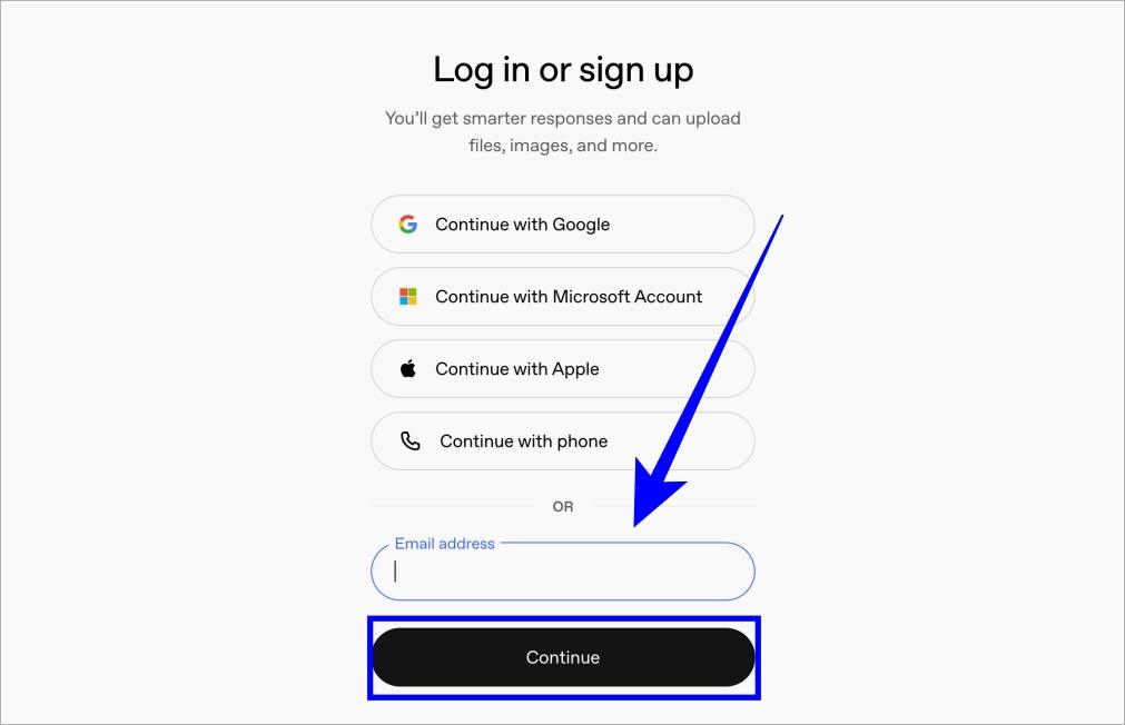 Enter your registered email address and click Continue