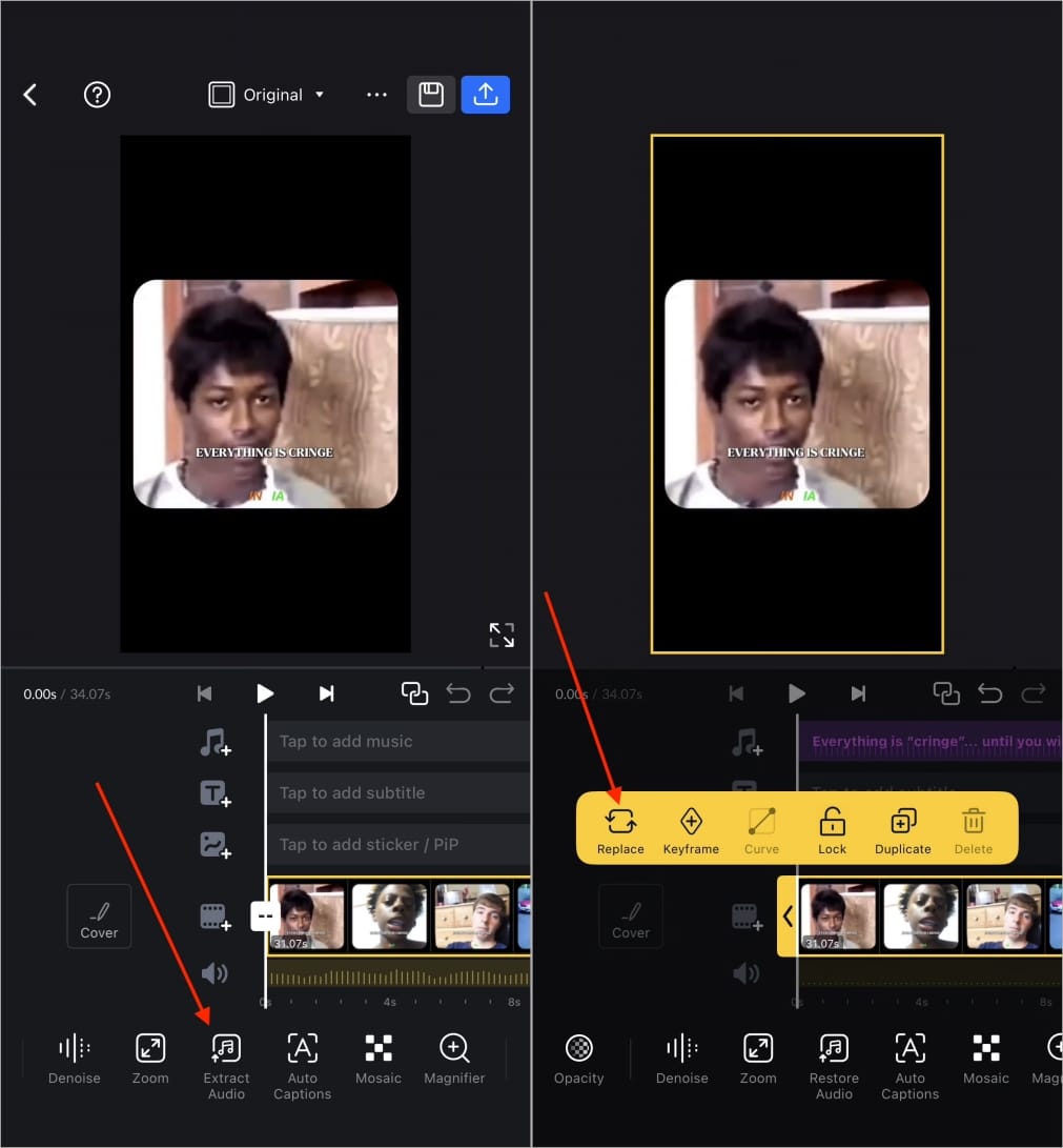Extract audio from Reel video using a video editing app and export new file Extract audio from reel video using a video editing app and export new file