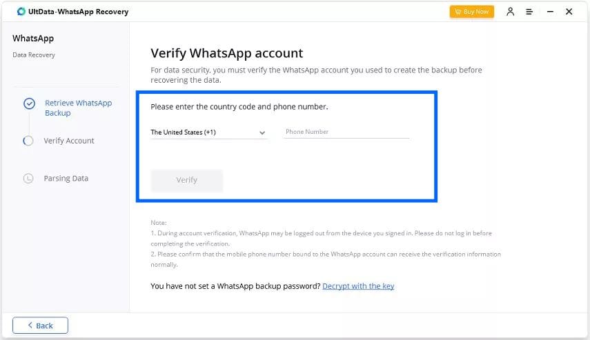 Follow on screen prompts to verify whatsapp account if required