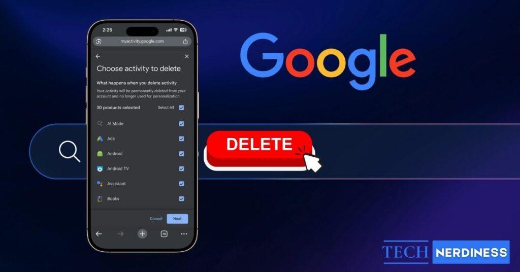 How to delete all your google activity history