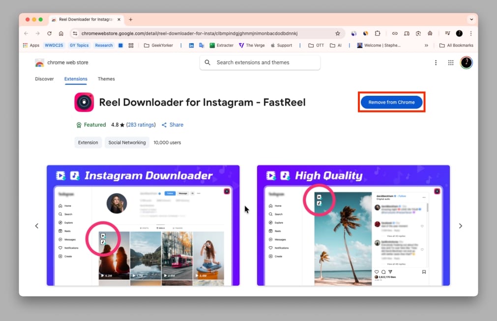 Install Reel Downloader for Instagram from Chrome Web Store Install reel downloader for instagram from chrome web store