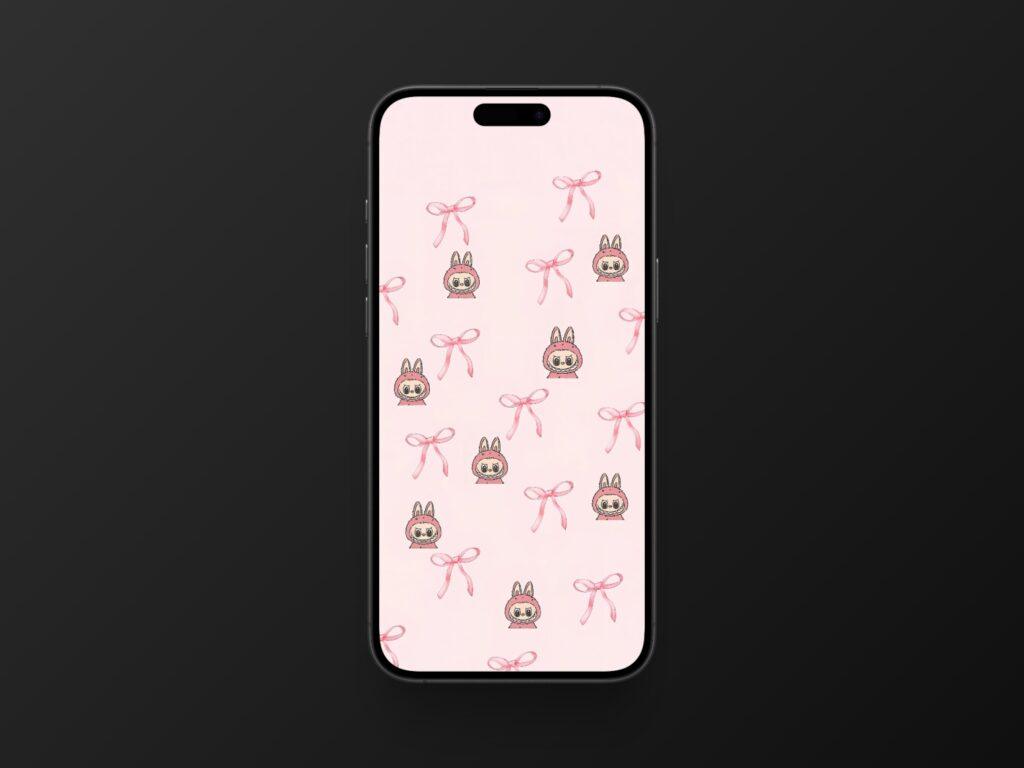 Pink Labubu Pattern with Ribbons Pink labubu pattern with ribbons