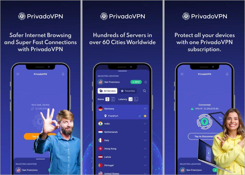 PrivadoVPN Free VPN App
