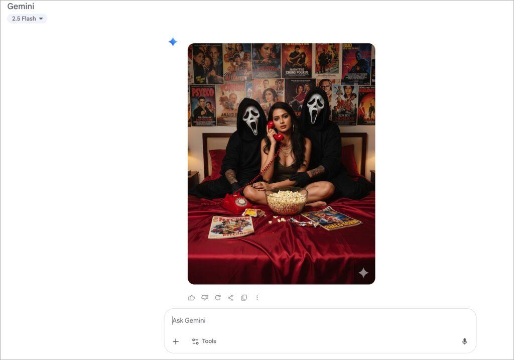 Satin bed ghostface embrace gemini halloween prompt