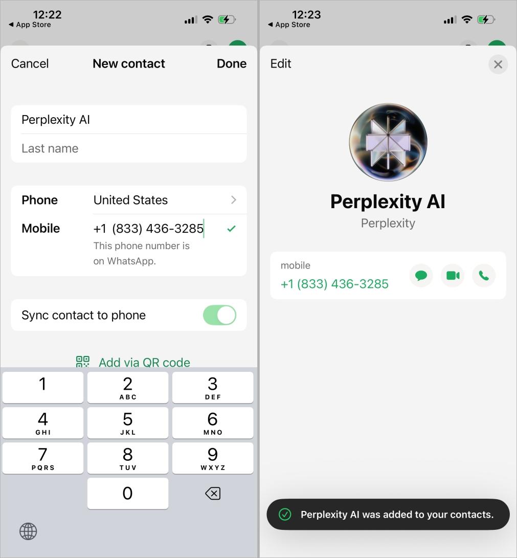 Save phone number +1 833 436 3285 on your iphone or android device