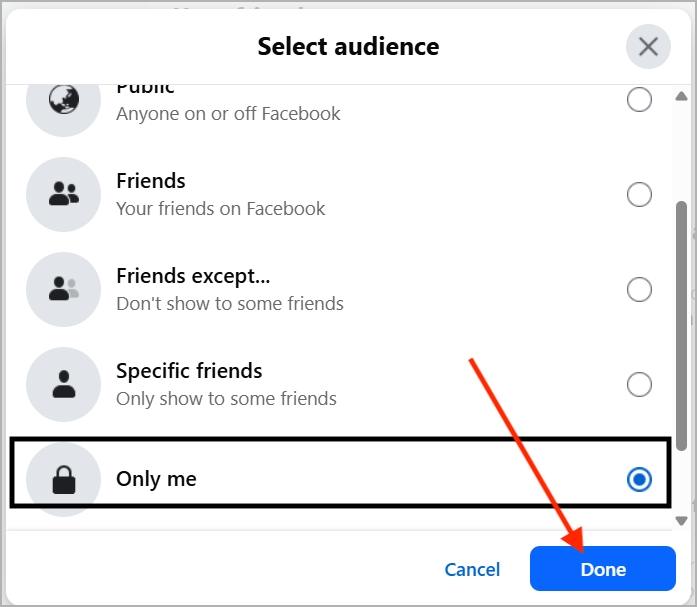 Select only me or friends