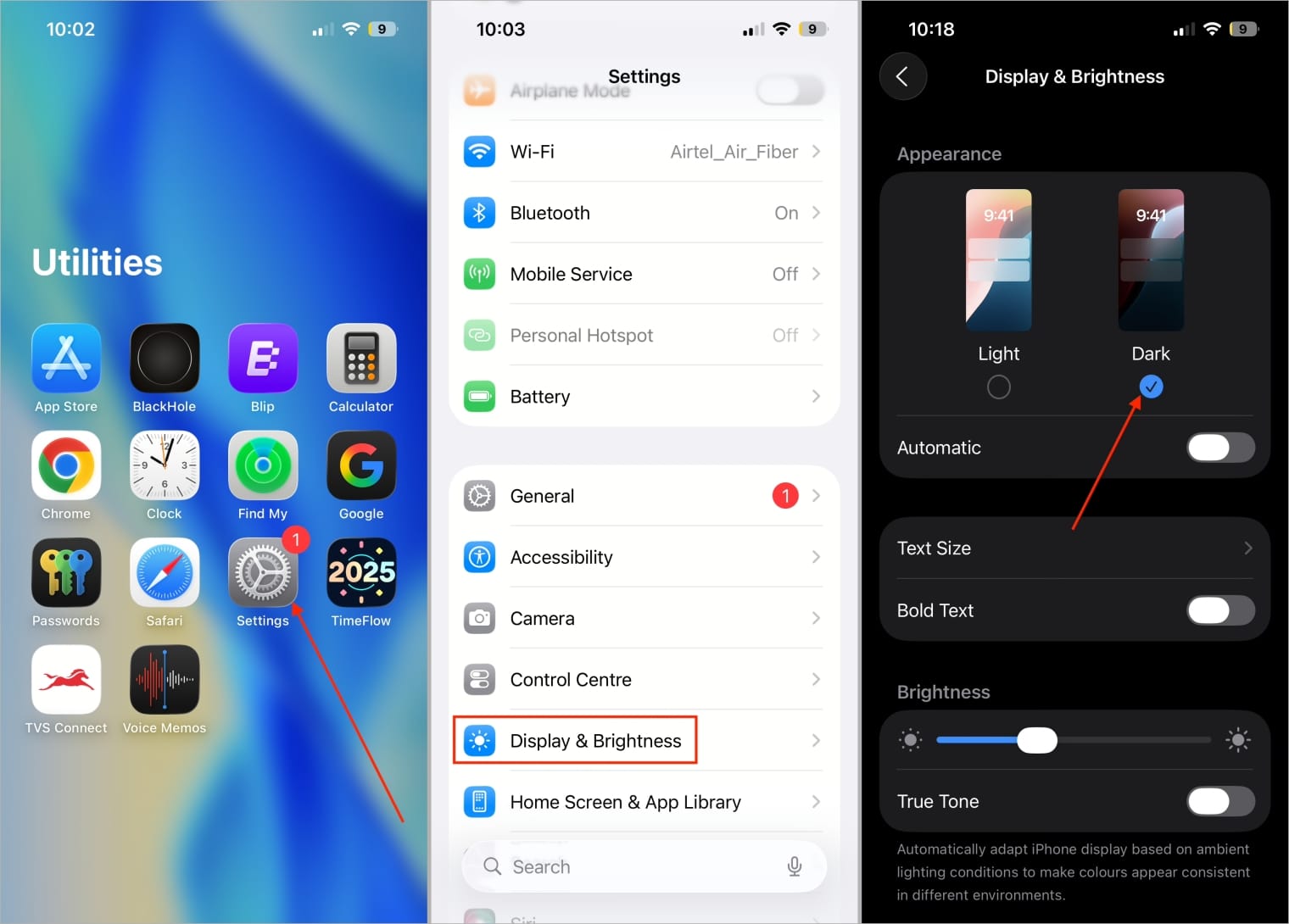 Switch to Dark Mode on iPhone Switch to dark mode on iphone