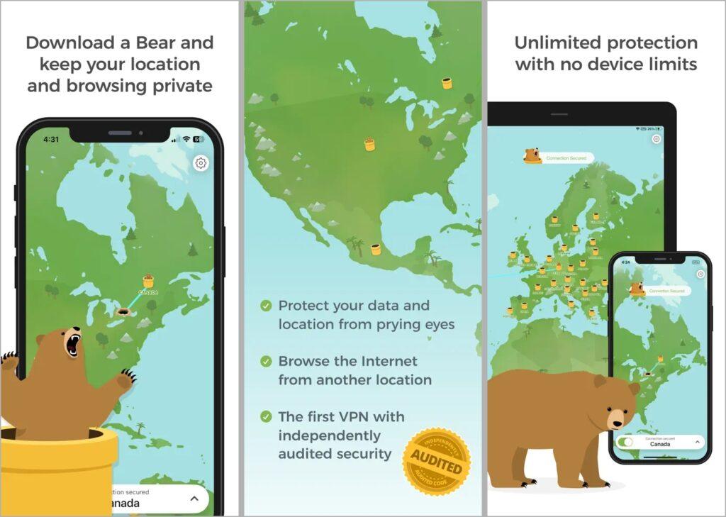 TunnelBear Free VPN App