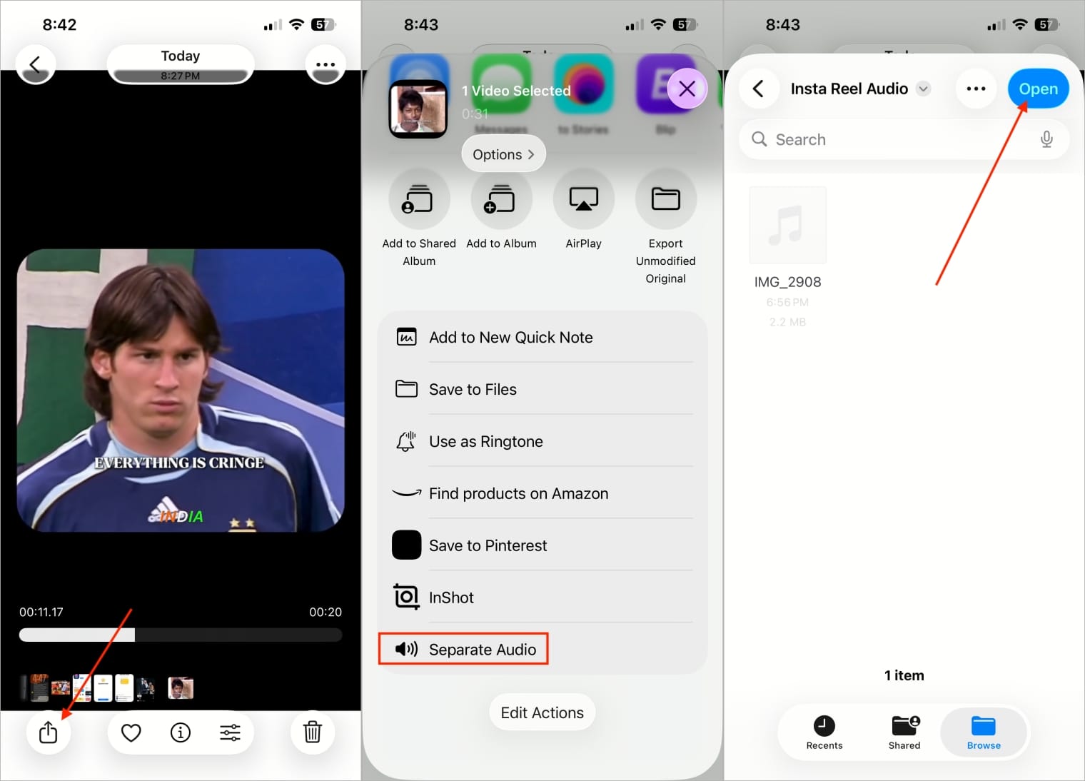 Use Separate Audio to Extract Audio From Instagram Reel Use separate audio to extract audio from instagram reel