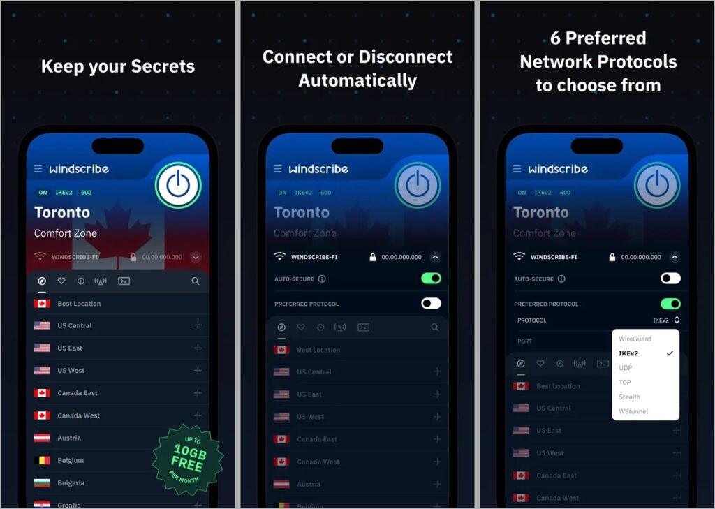 Windscribe Free VPN App