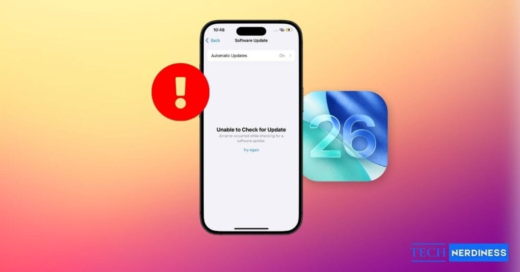 Ios 26 unable to check for update on iphone