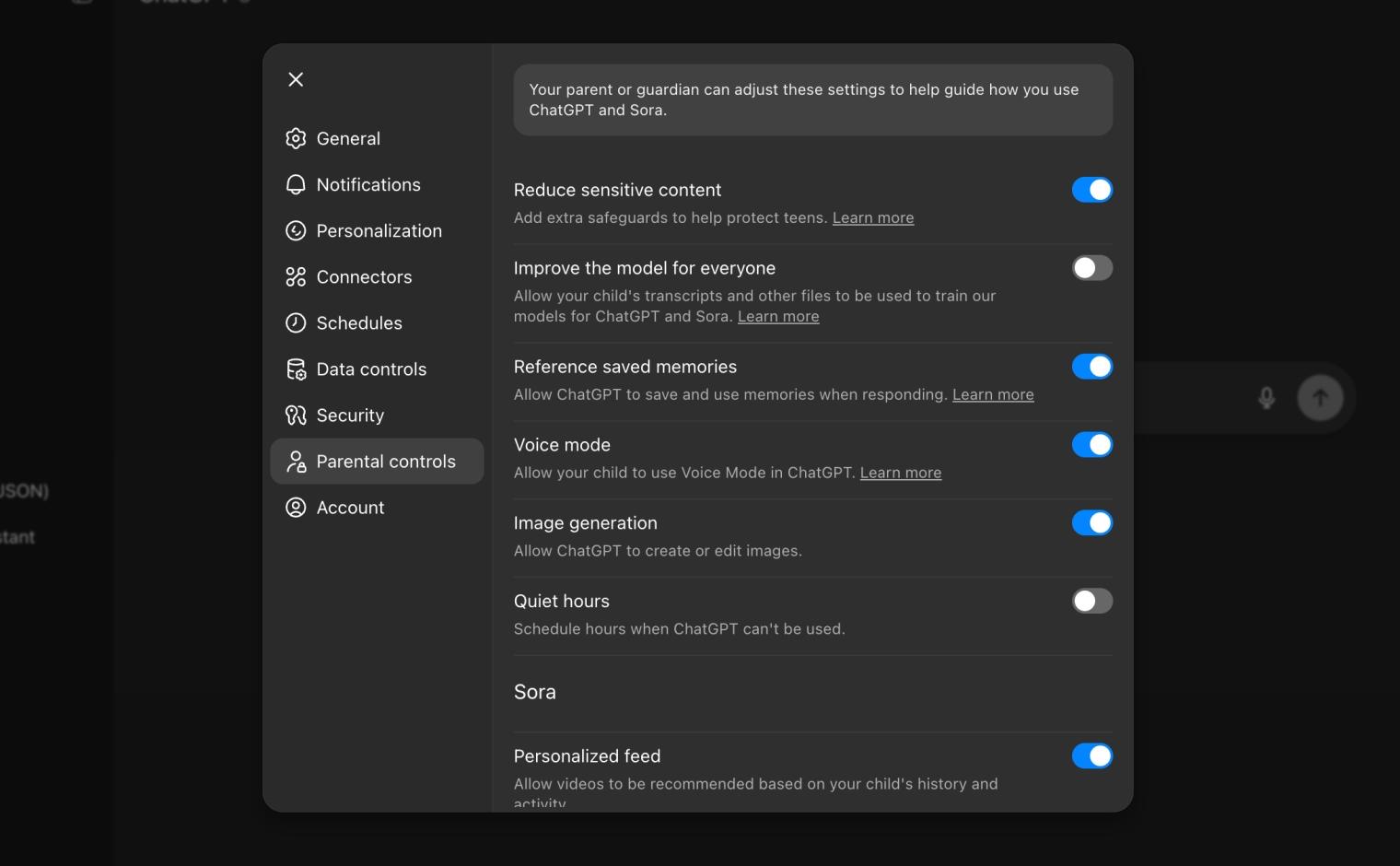 ChatGPT Parental Controls Features
