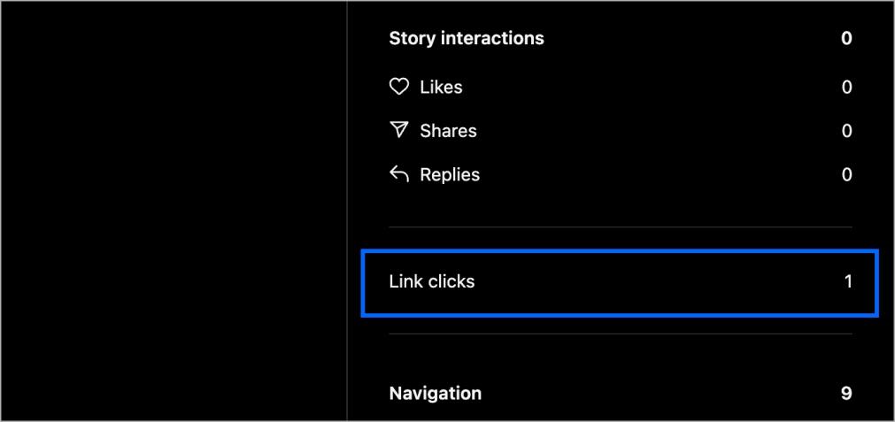 Check Link Clicks in Instagram Story Insights on browser