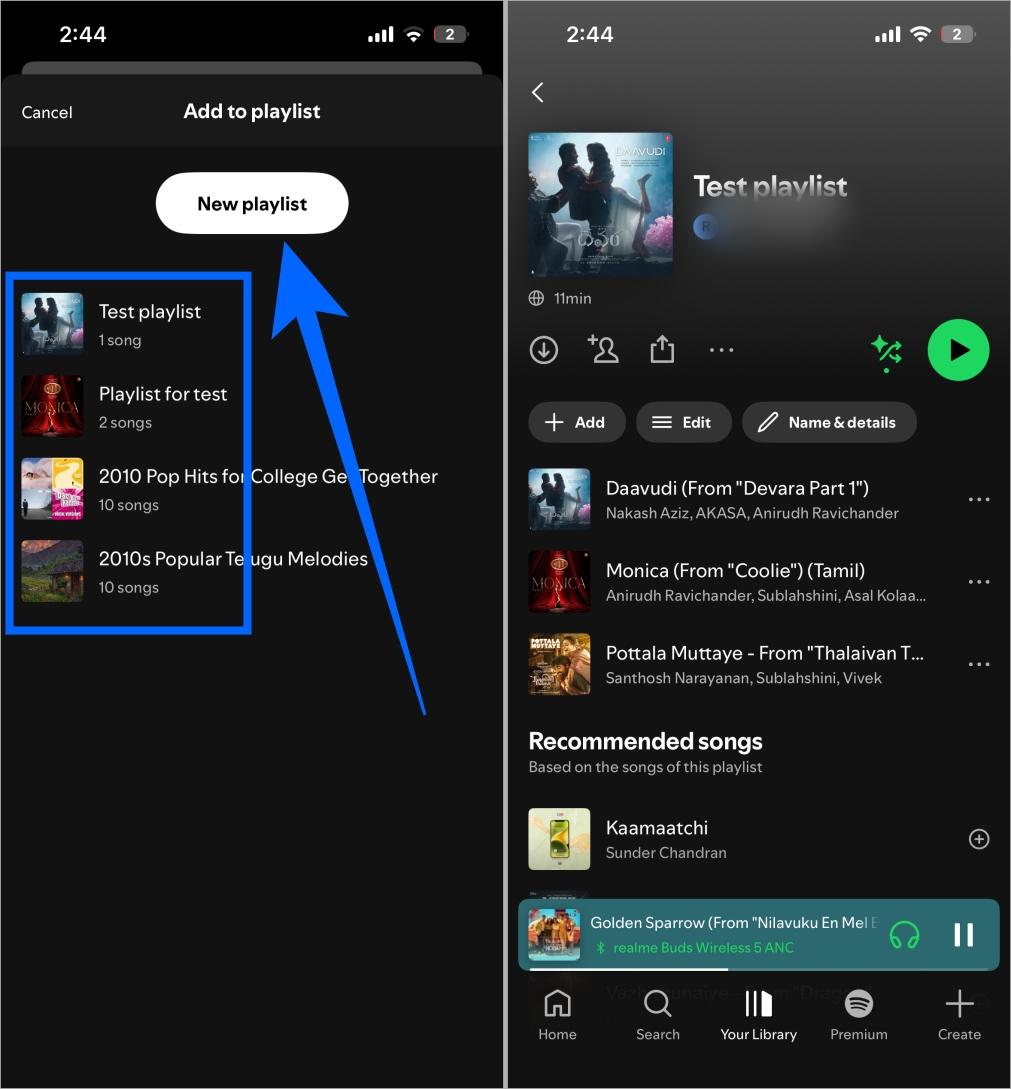 Combine Spotify Playlists on Spotify Mobile app