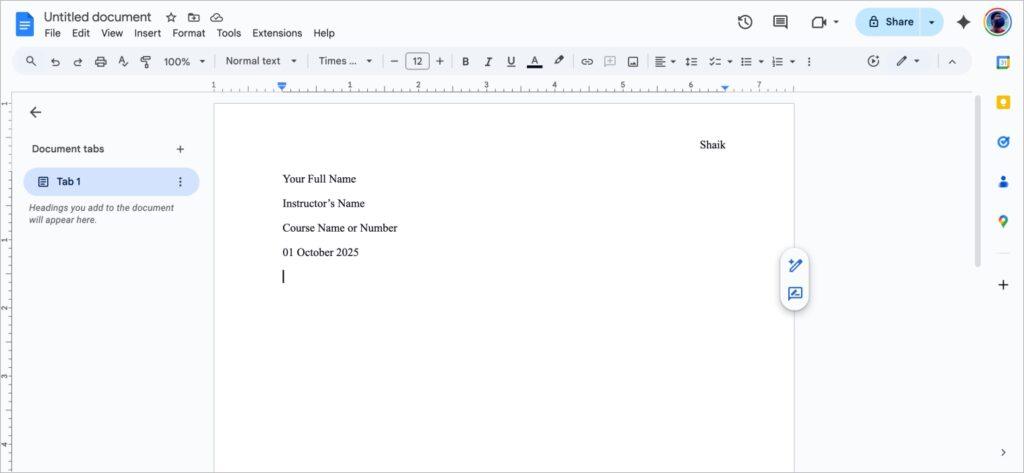 Fill in the First Page Details Fill in the first page details
