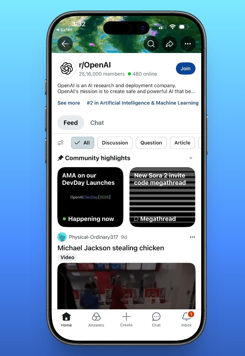 Find sora 2 invite codes in openai subreddit megathread