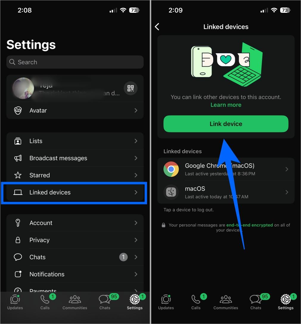 Install whatsapp on secondary phone and link existing account