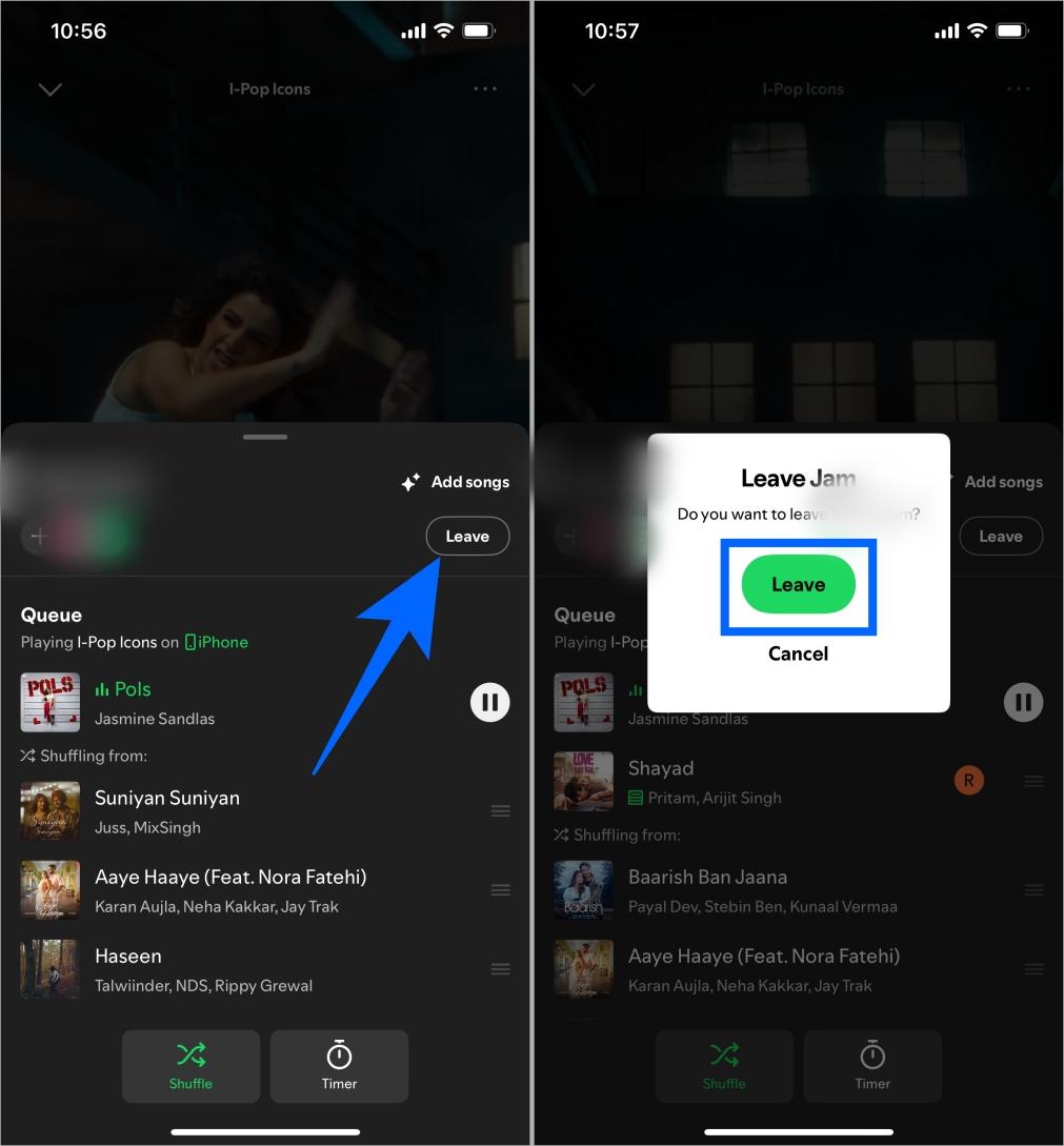Leave a spotify jam as participant to return to regular playback