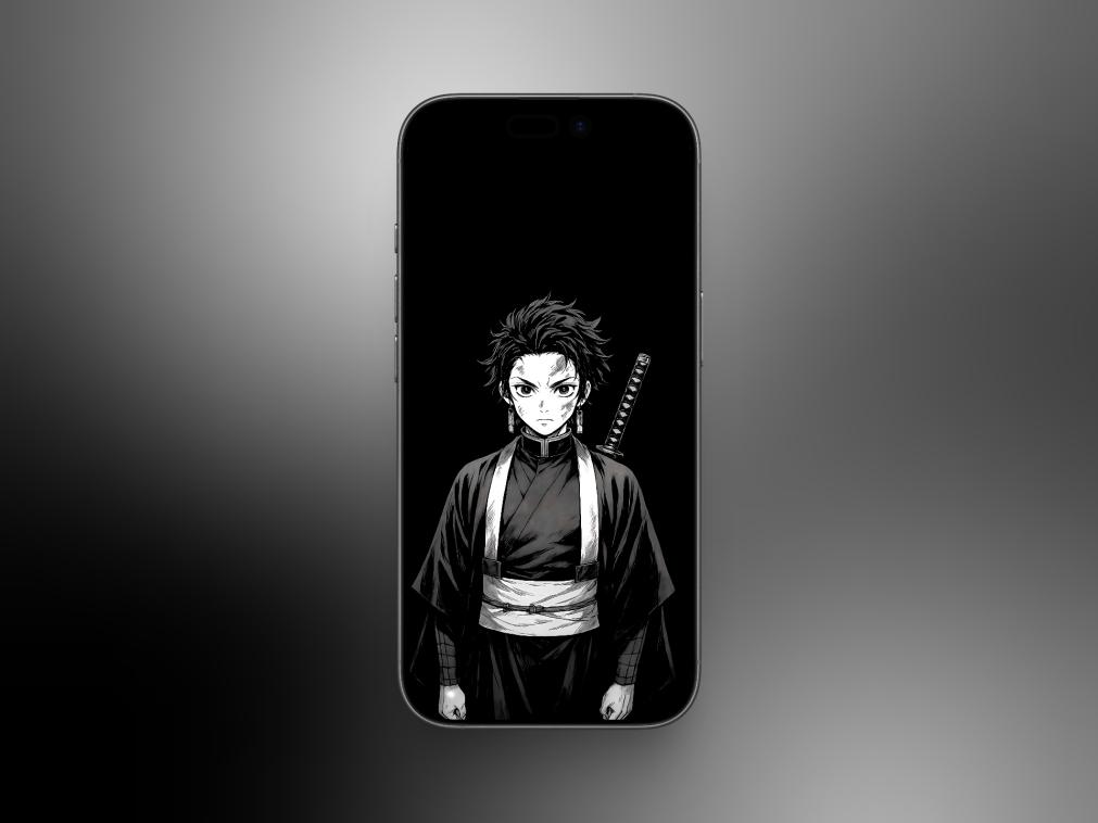 Monochrome Tanjiro Demon Slayer Wallpaper Monochrome tanjiro demon slayer wallpaper
