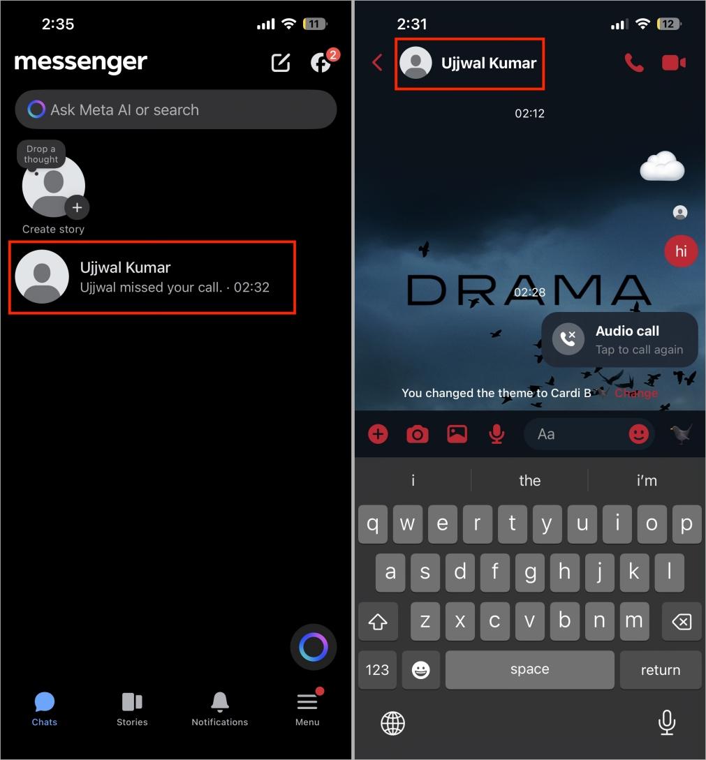 Open Messenger chat and tap contact name to restrict Open messenger chat and tap contact name to restrict