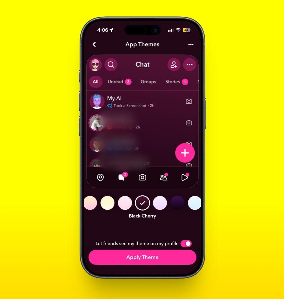 Snapchat Plus Customize Theme Feature Snapchat plus customize theme feature