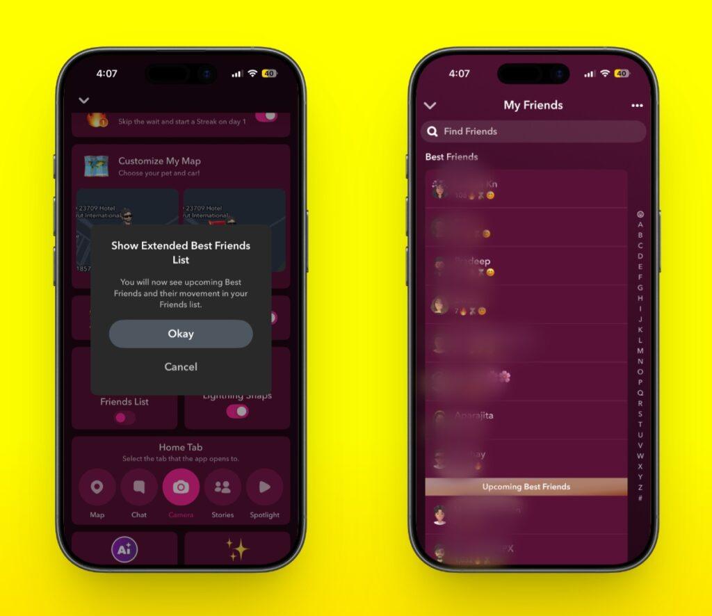 Snapchat Plus Extended BF list Feature Snapchat plus extended bf list feature