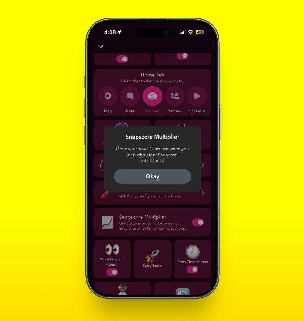 Snapchat Plus Snapscore multiplier Feature Snapchat plus snapscore multiplier feature