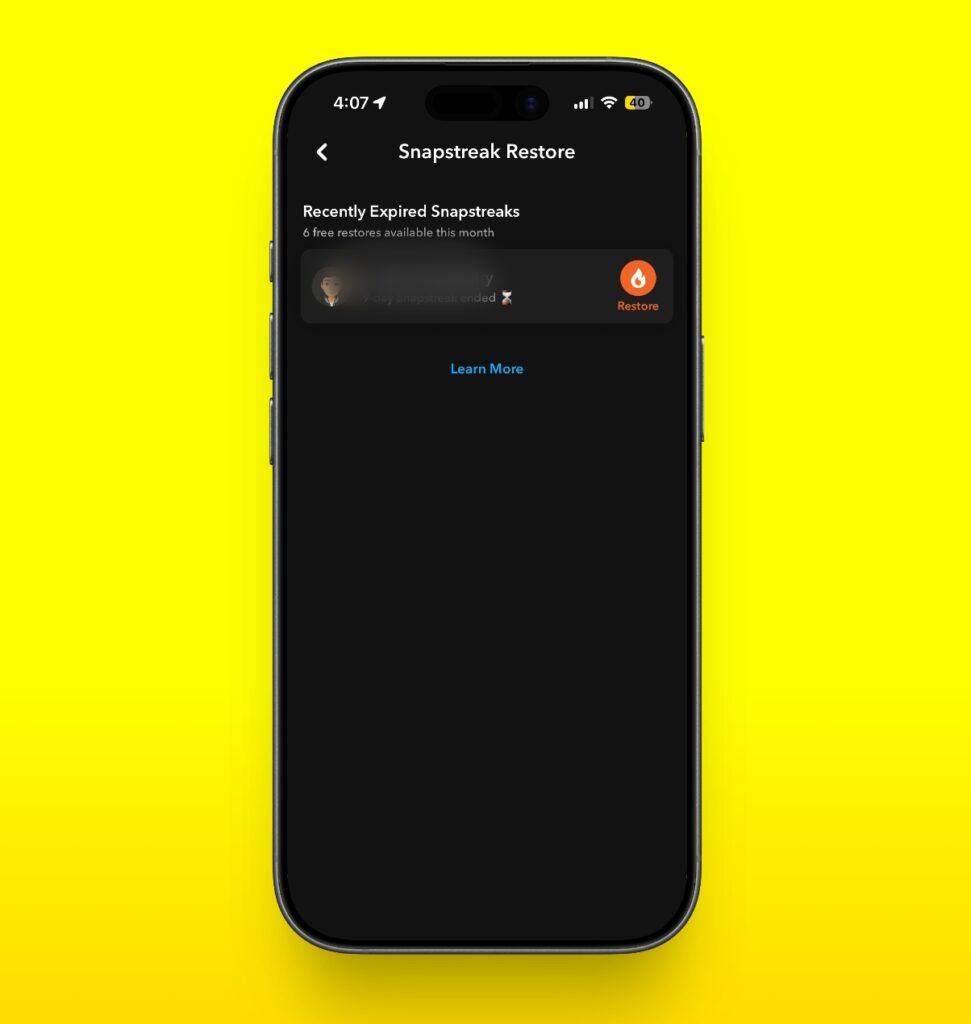Snapchat Plus Snapstreak Restore Feature Snapchat plus snapstreak restore feature