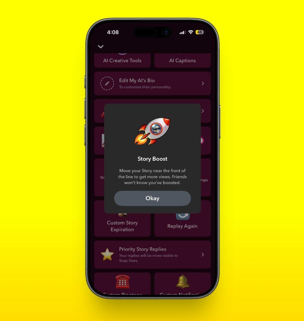 Snapchat Plus Story Boost Feature Snapchat plus story boost feature