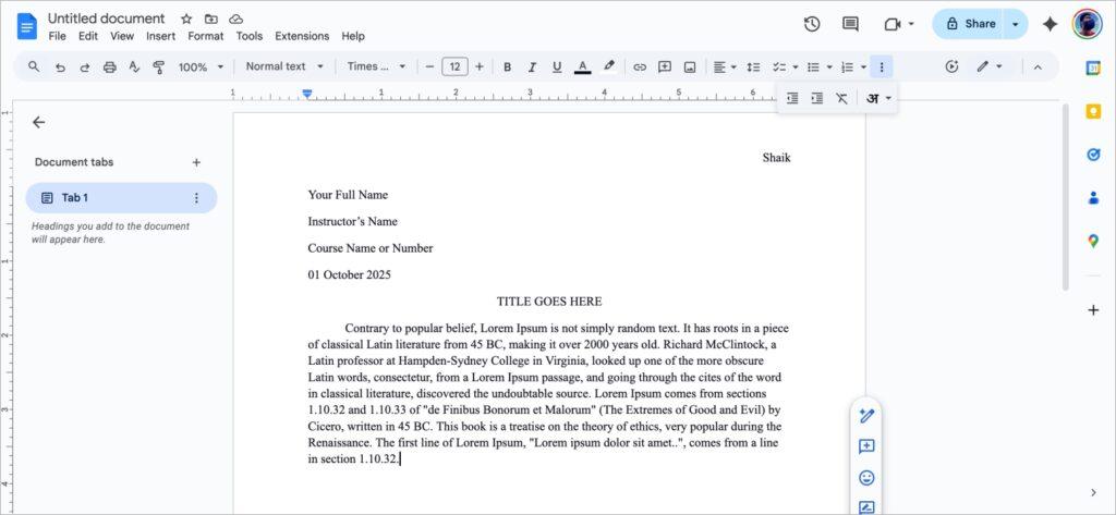 Style the Main Body of the Paper Style the main body of the paper