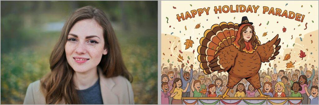 Turkey transformation edit prompt use in gemini for thanksgiving edit